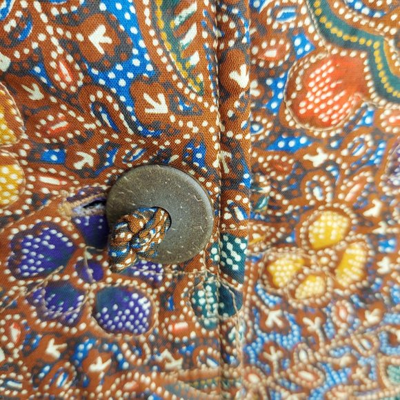 Vintage 90s Smithsonian Institution Cotton Indonesian Quilted Jacket Large - Picture 6 of 11